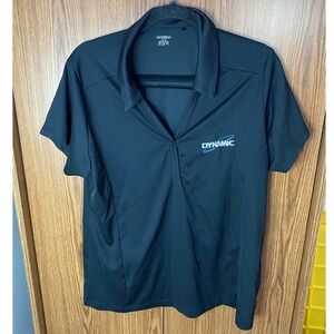 Dynamic‎ Polo Shirt Mens XL Black Performance Short Sleeve Embroidered Logo
